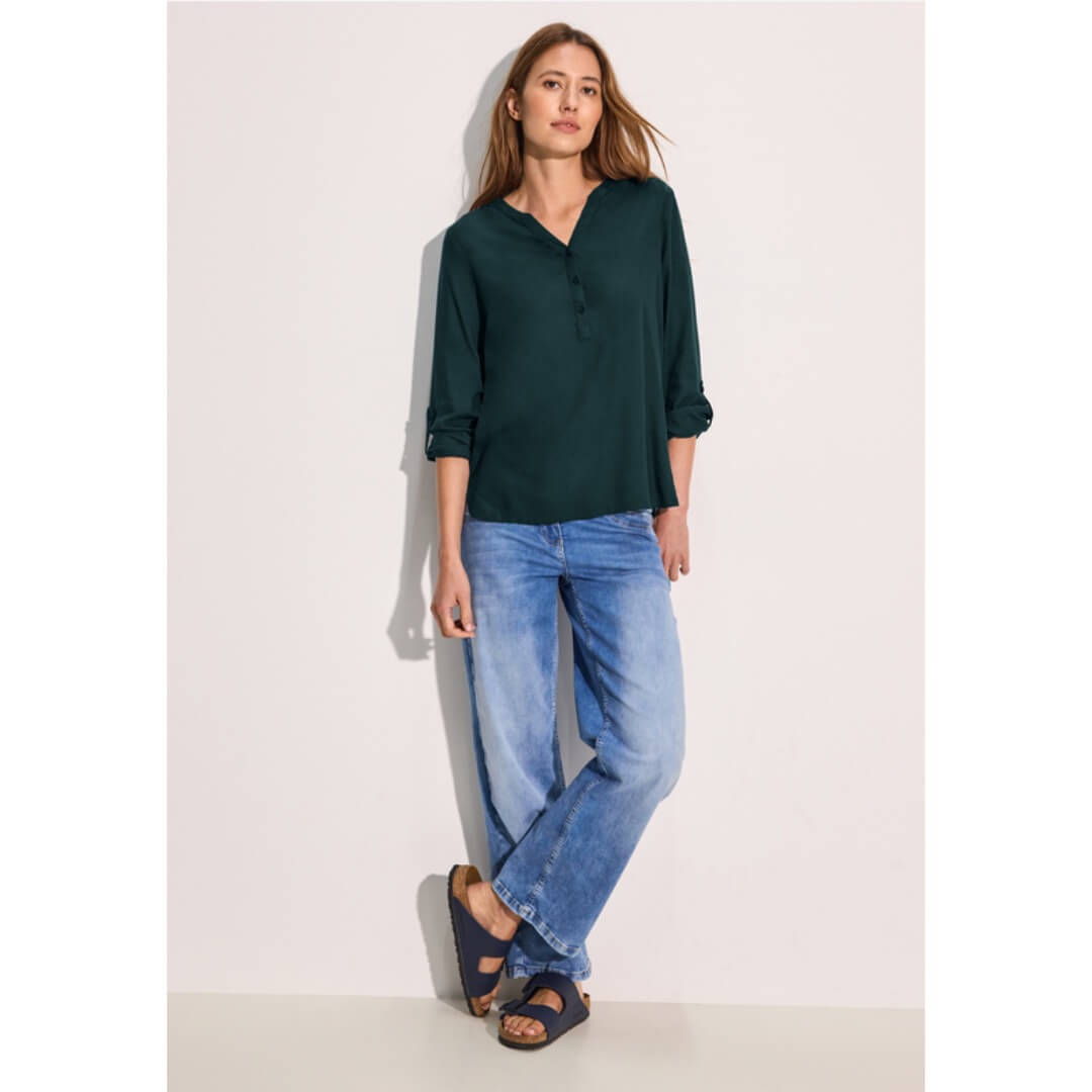 Cecil viskoosipaita, tummanvihreä - Moment.fi