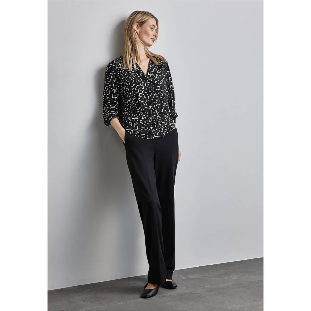 Street One kuosipaita, musta - Moment.fi