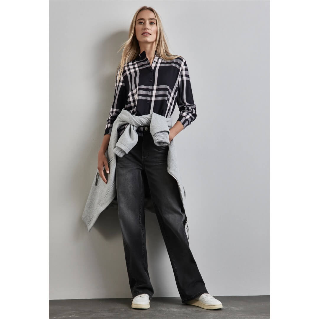 Street One ruutupaita, musta - Moment.fi