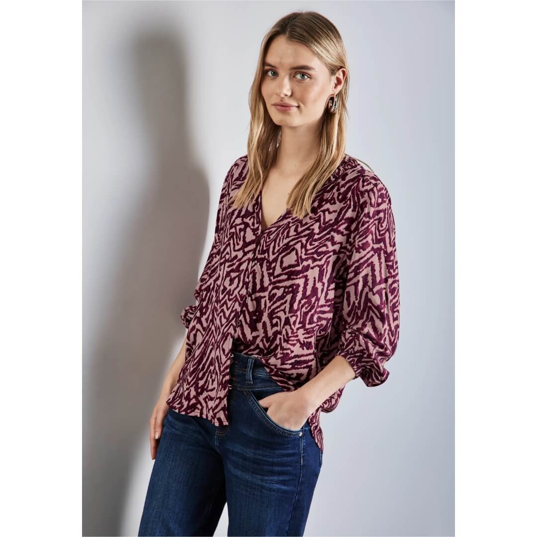 Street One kuosipaita, viini - Moment.fi