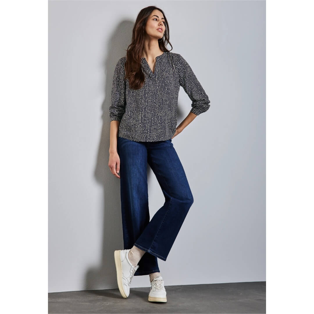 Street One kuosipaita, tummansininen - Moment.fi