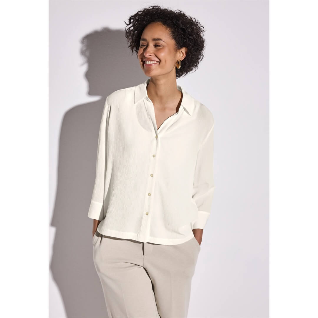 Street One kauluspaita, luonnonvalkoinen - Moment.fi