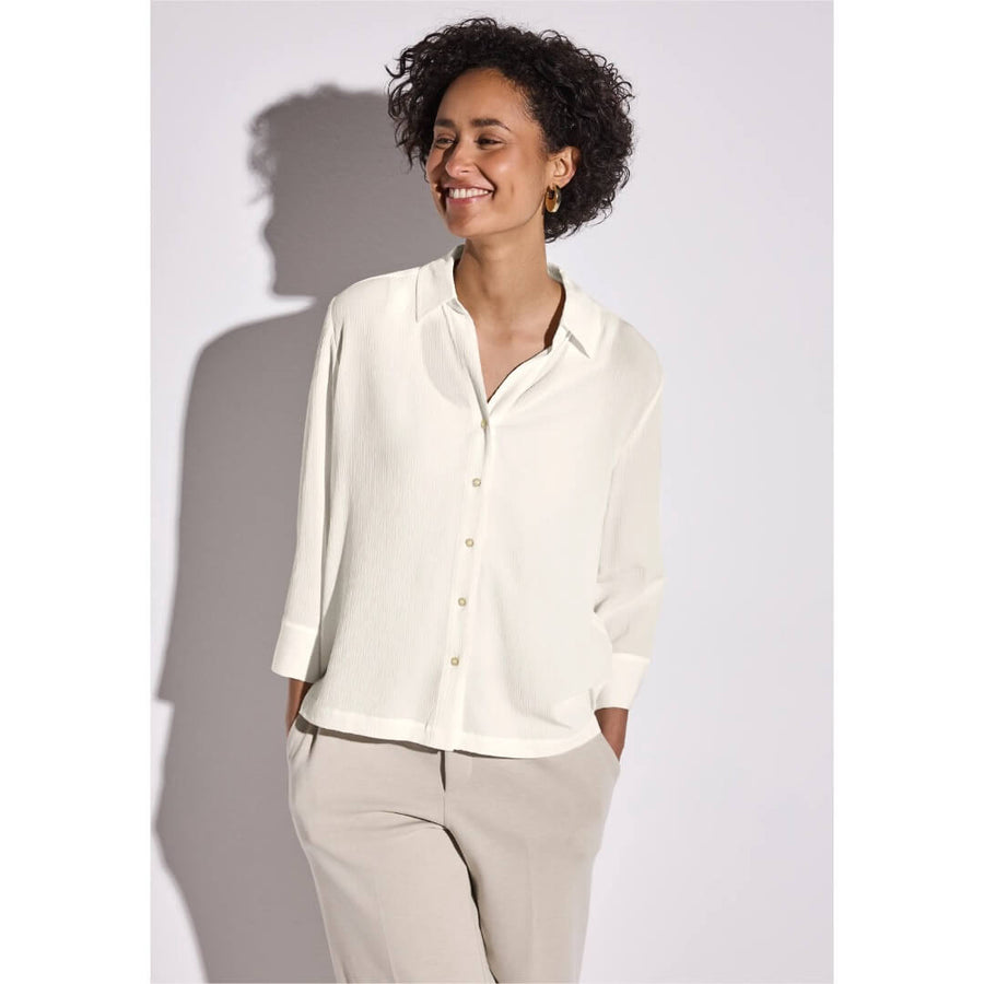 Street One kauluspaita, luonnonvalkoinen - Moment.fi