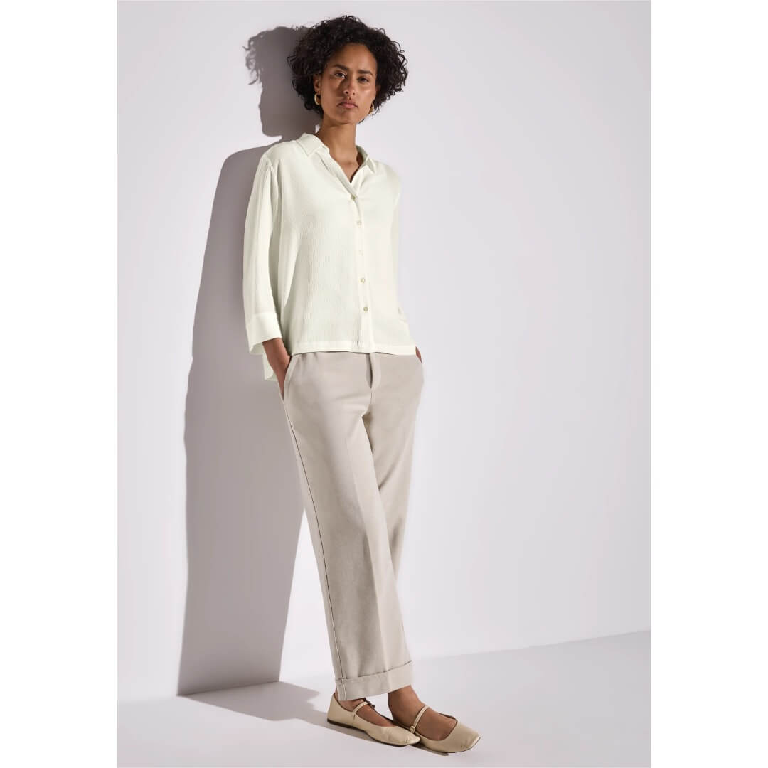 Street One kauluspaita, luonnonvalkoinen - Moment.fi