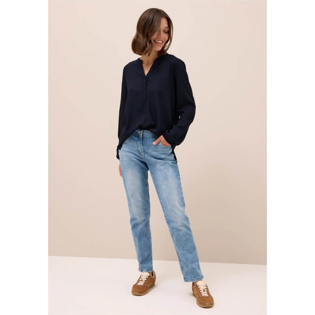 Cecil viskoosipaita, tummansininen - Moment.fi