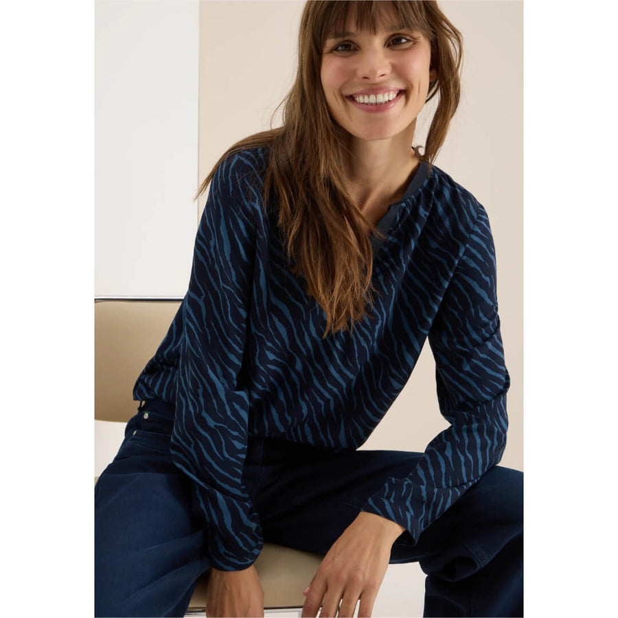 Cecil kuosipaita zebra, tummansininen - Moment.fi