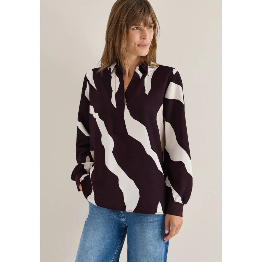 Cecil kuosipaita, tummanlila - Moment.fi