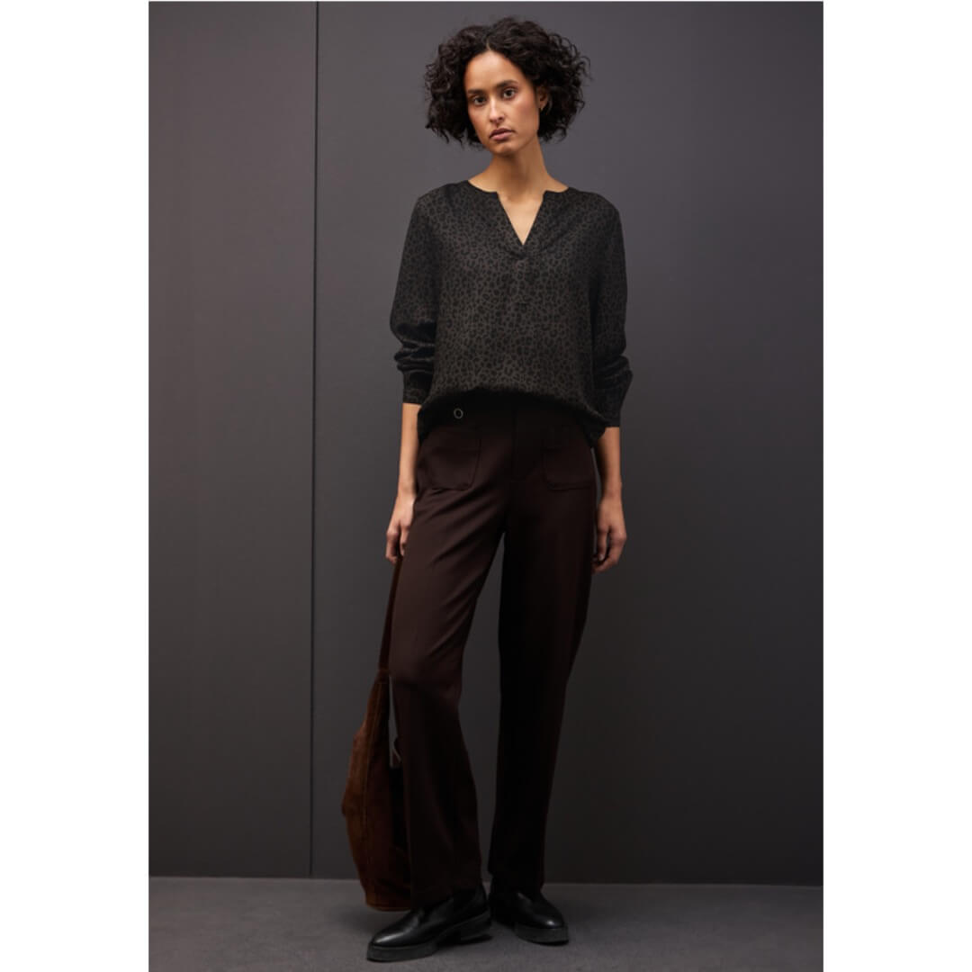 Street One kuosipaita, tummanruskea - Moment.fi