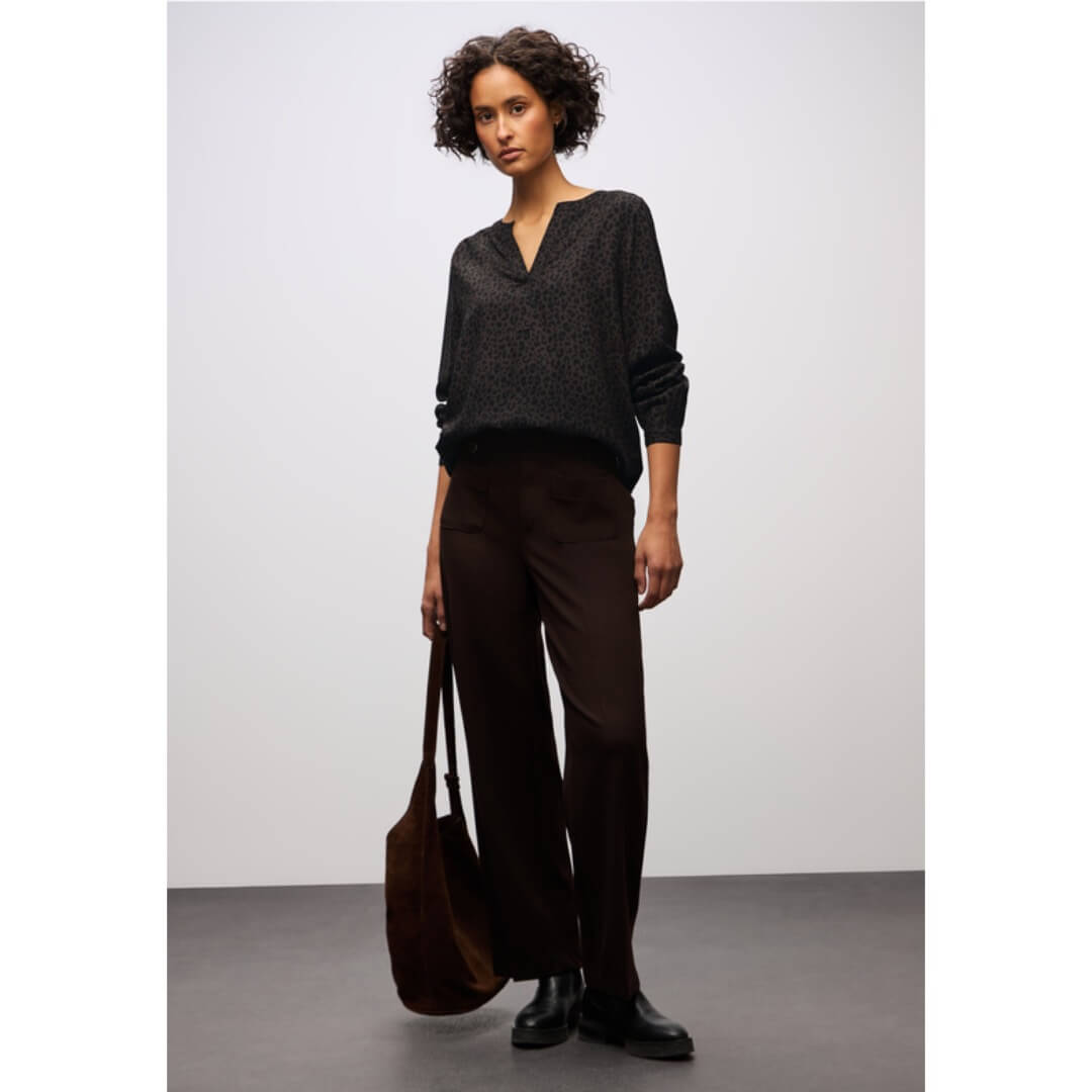 Street One kuosipaita, tummanruskea - Moment.fi