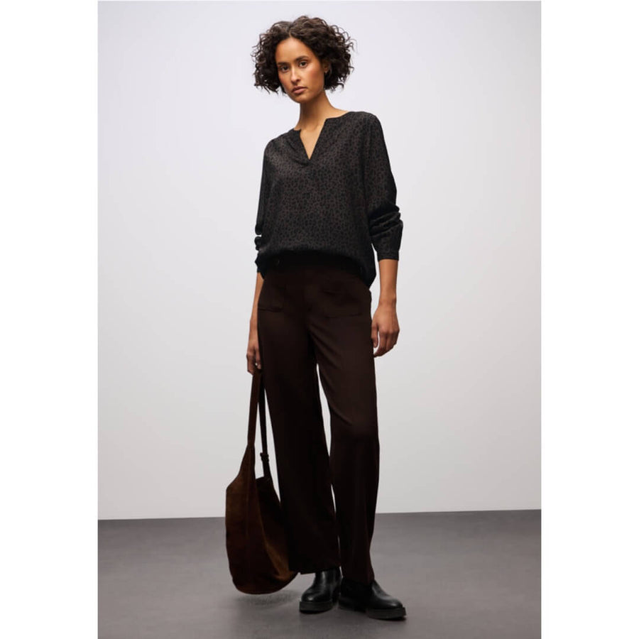 Street One kuosipaita, tummanruskea - Moment.fi