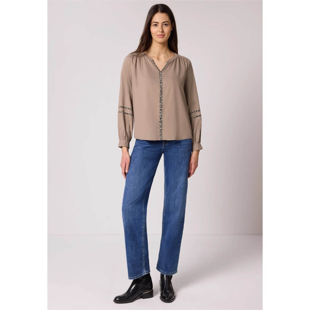 Street One viskoosipaita, vaaleanruskea