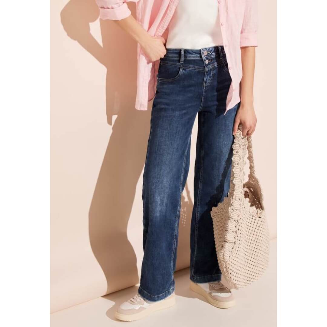 Street One farkku leveä, keskisininen - Moment.fi