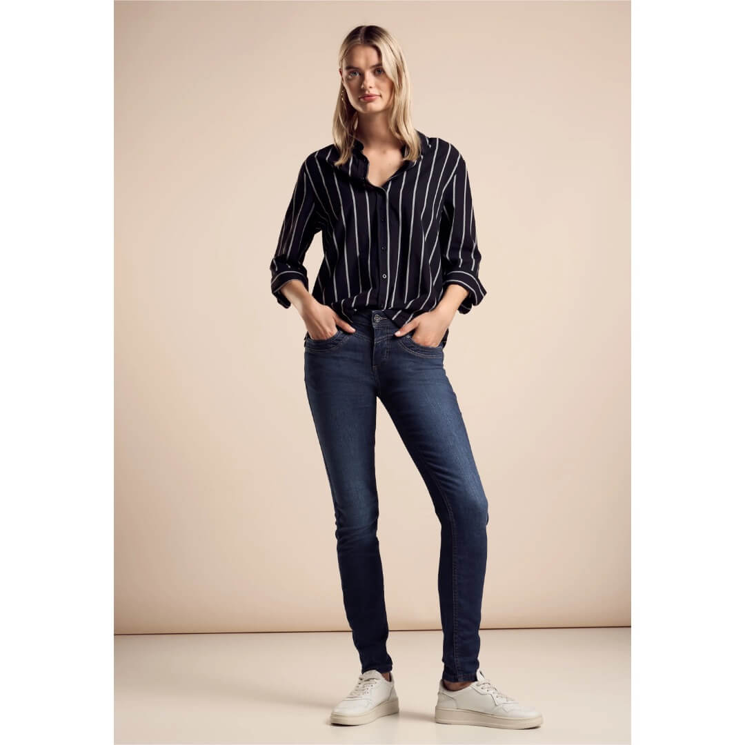 Street One farkku slim, tummansininen - Moment.fi