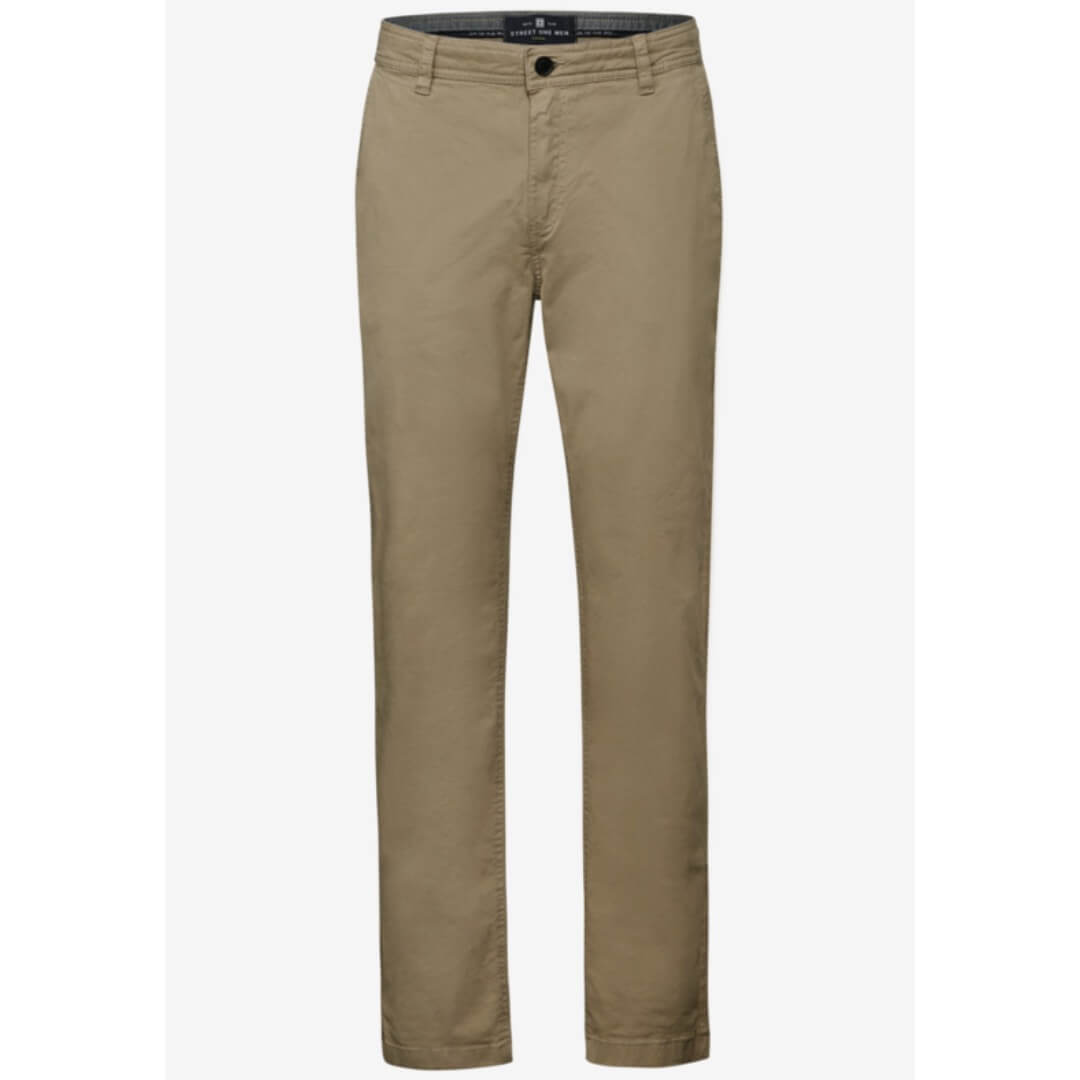 Street One puuvillachinos stretch, beige - Moment.fi