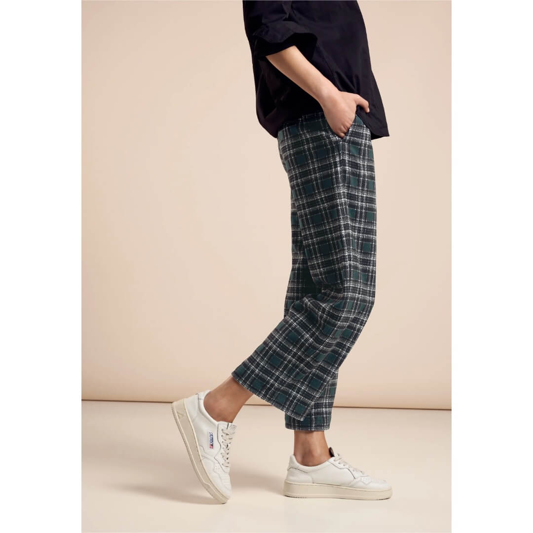 Street One ruutuhousu, vihreä - Moment.fi