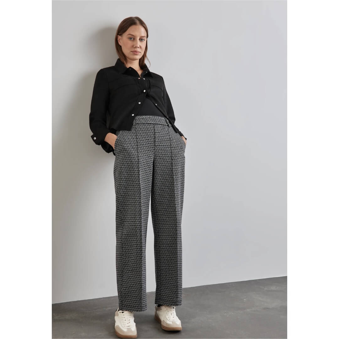 Street One kuosihousu suora, musta - Moment.fi