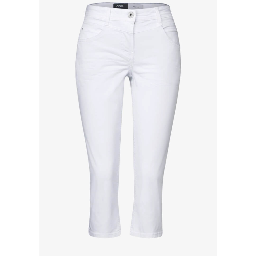 Cecil farkkucapri 22" , valkoinen - Moment.fi