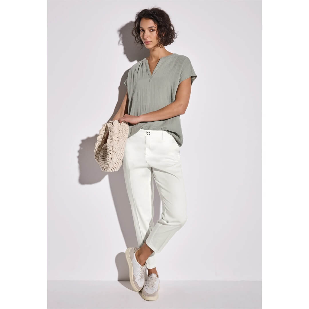 Street One puuvillachinos, luonnonvalkoinen - Moment.fi