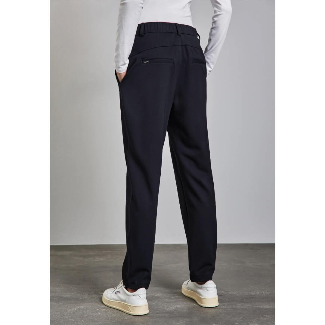 Street One jerseyhousu, tummansininen - Moment.fi