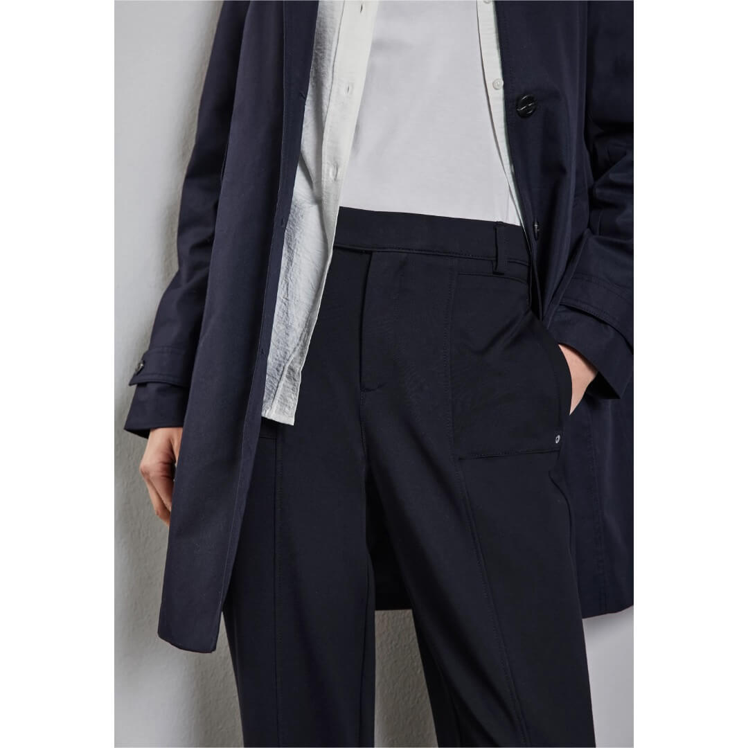 Street One jerseyhousu, tummansininen - Moment.fi