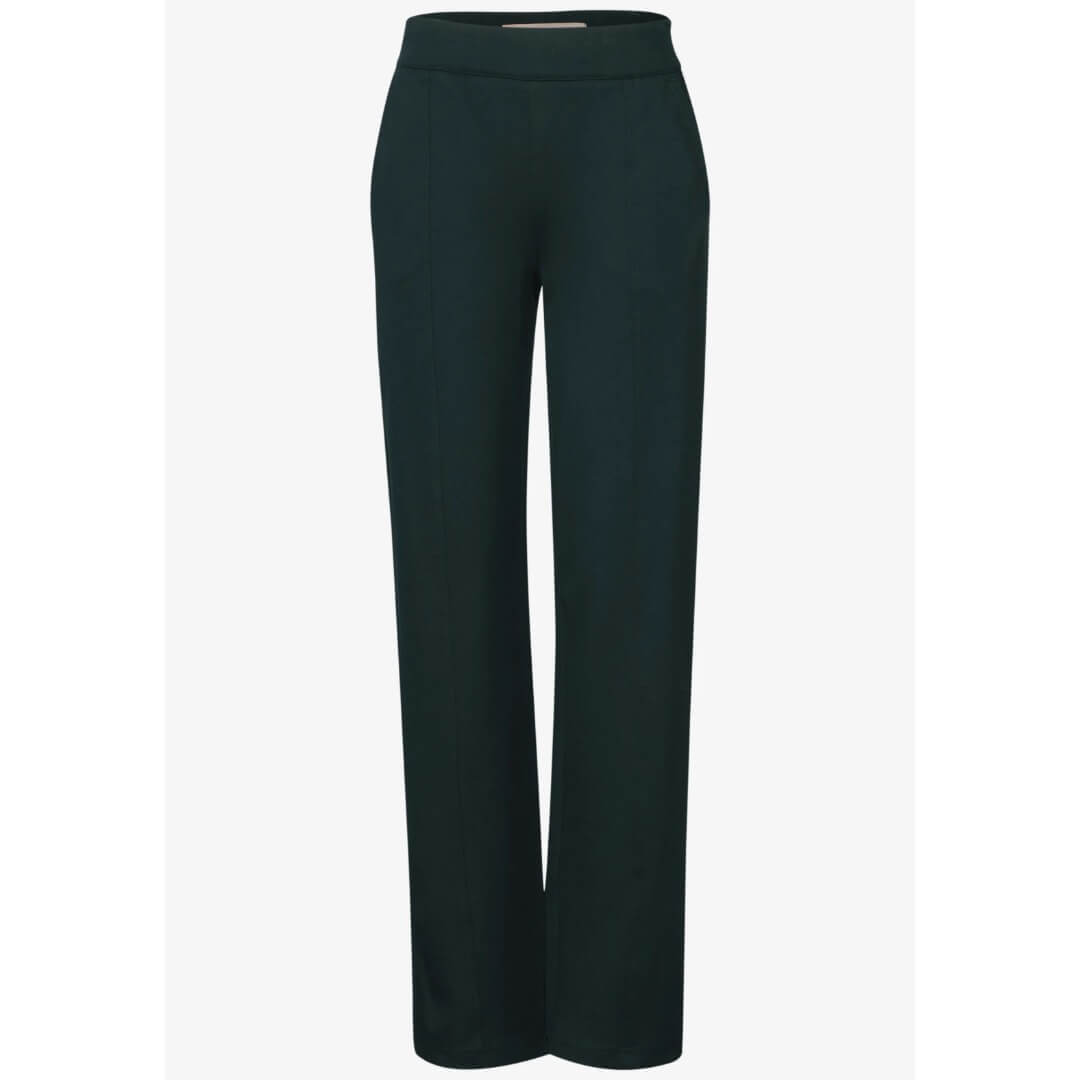 Street One jerseyhousu leveä, tummanvihreä - Moment.fi