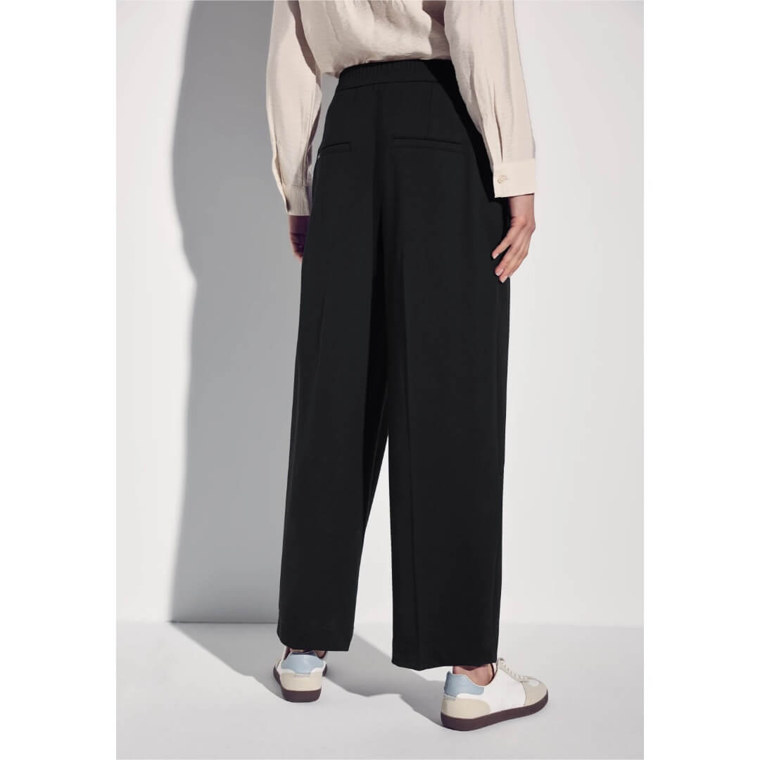 Street One jerseyhousu leveä, musta - Moment.fi