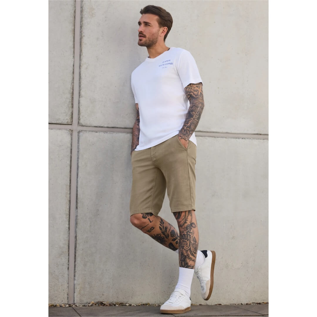 Street One shortsi vyöllä, beige - Moment.fi