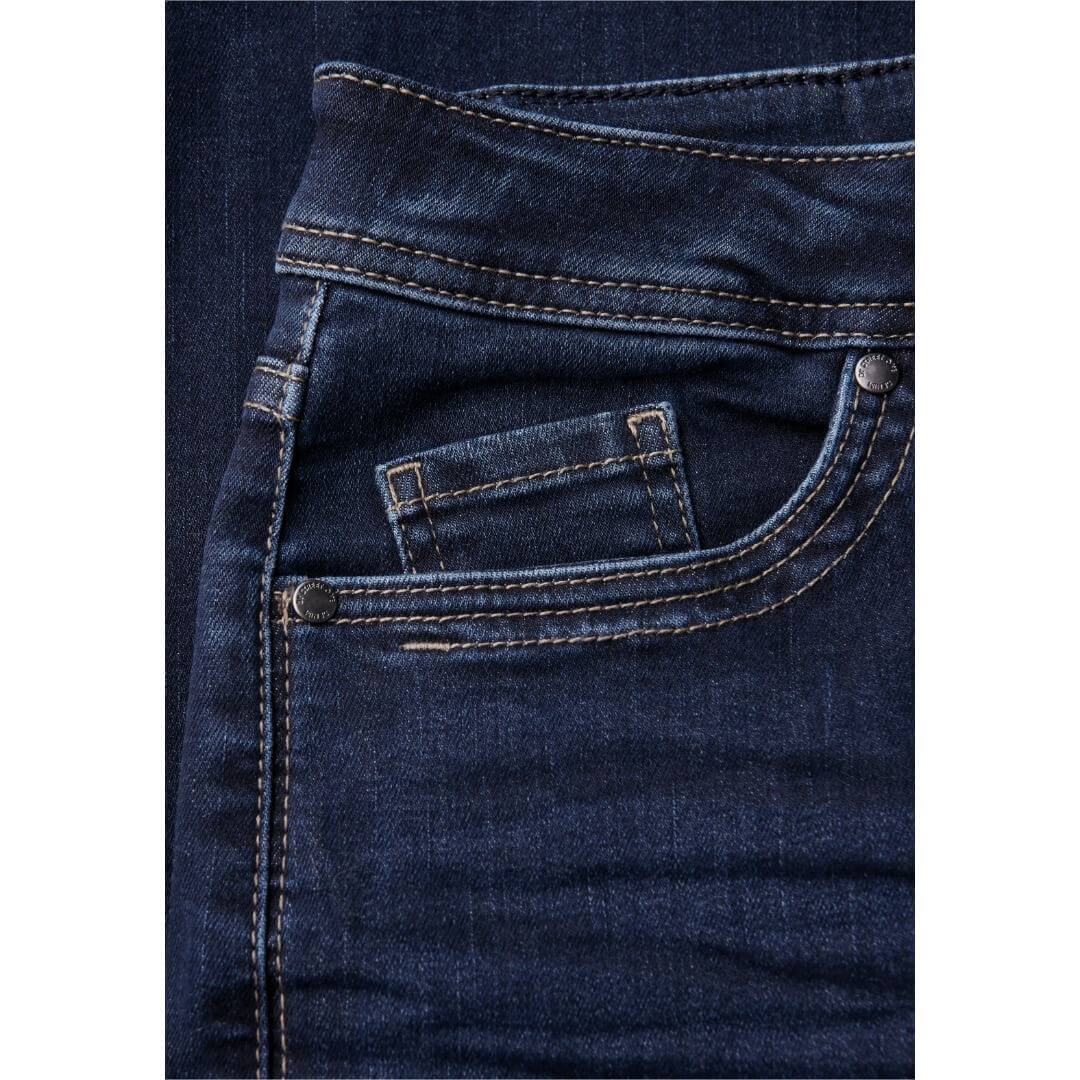 Street One farkku wide leg, tummansininen - Moment.fi