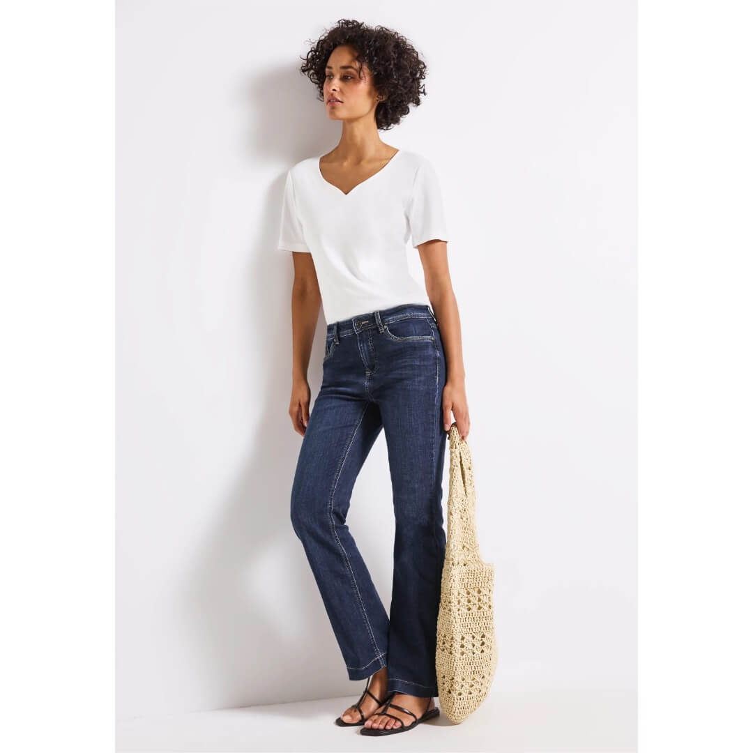 Street One farkku bootcut, tummansininen - Moment.fi