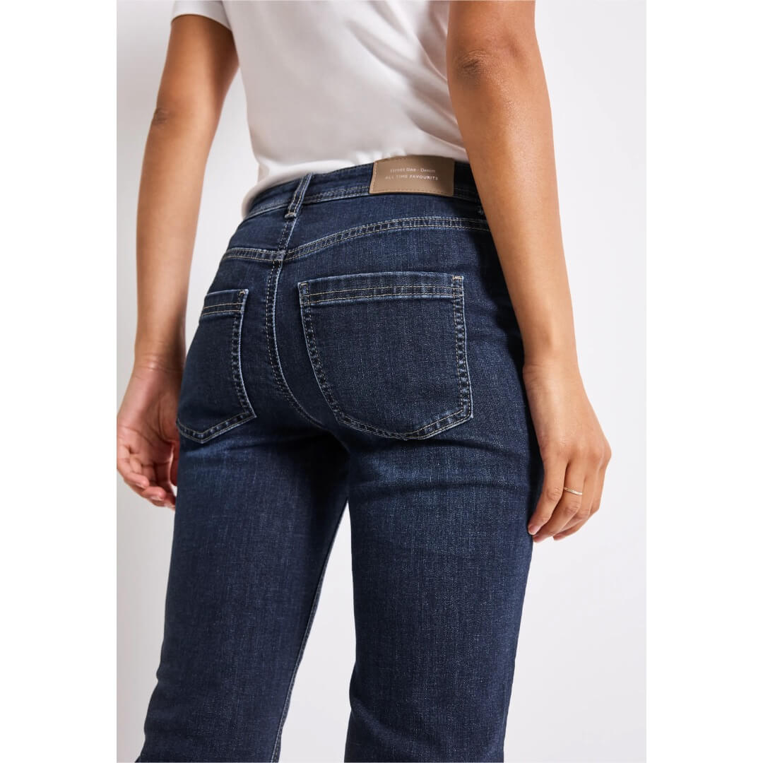 Street One farkku bootcut, tummansininen - Moment.fi