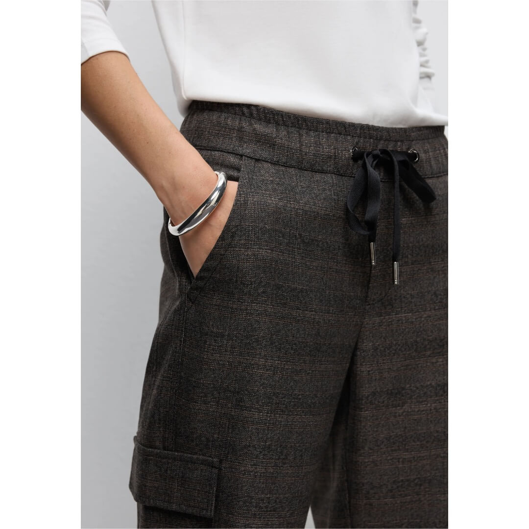 Street One ruutuhousu, tummanruskea - Moment.fi