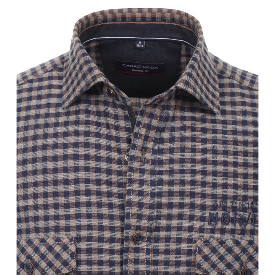 Casamoda flanellipaita, ruskea - Moment.fi