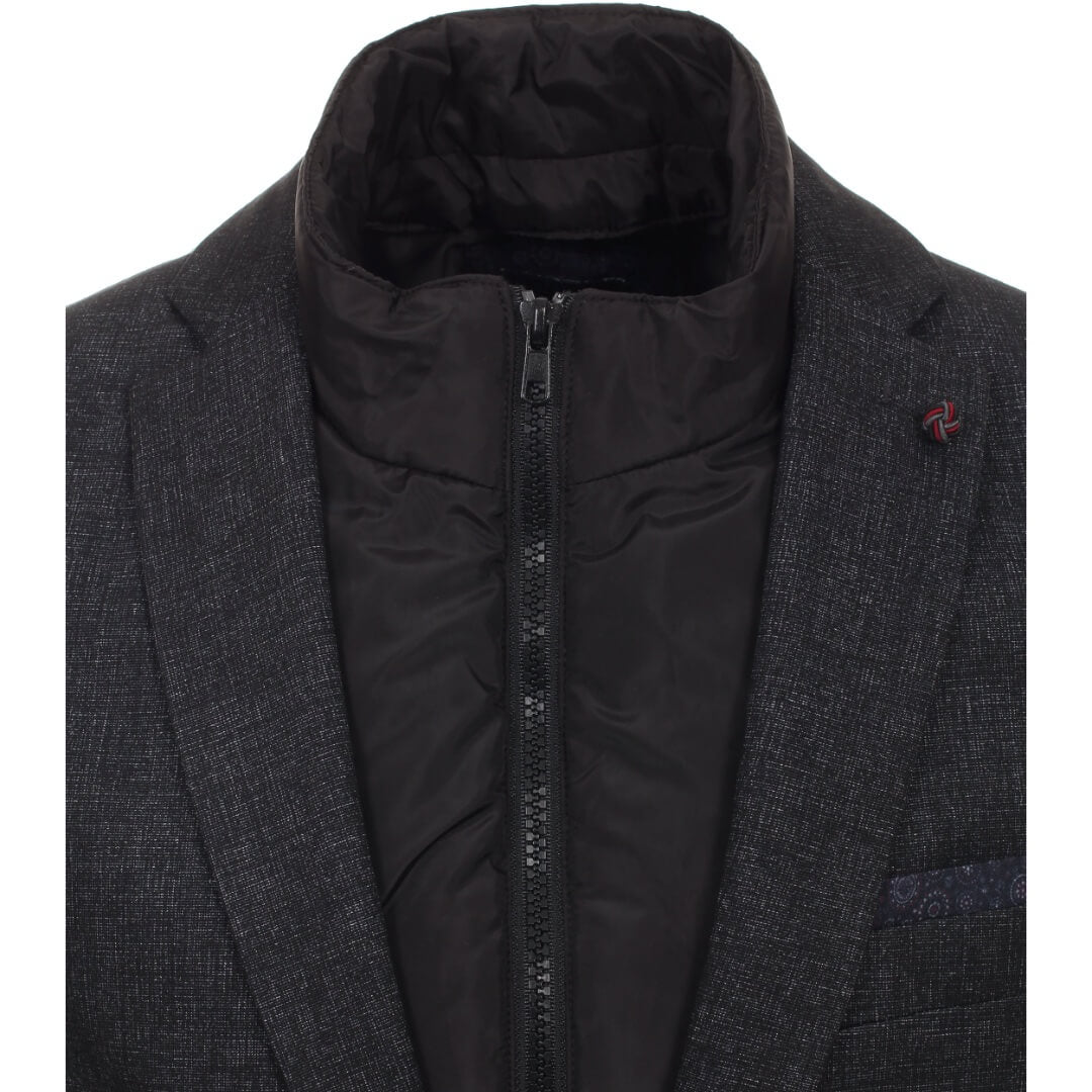 Venti struktuuriblazer tuplakaulus, harmaa - Moment.fi