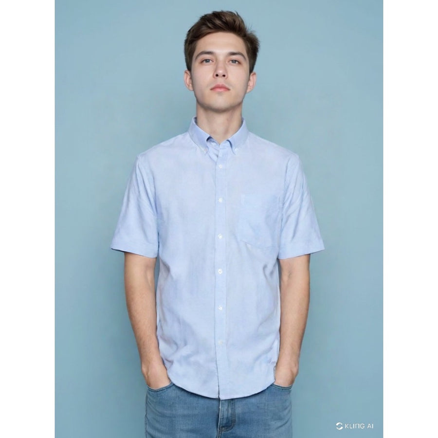 Signal paita 1/2 oxford, vaaleansininen - Moment.fi