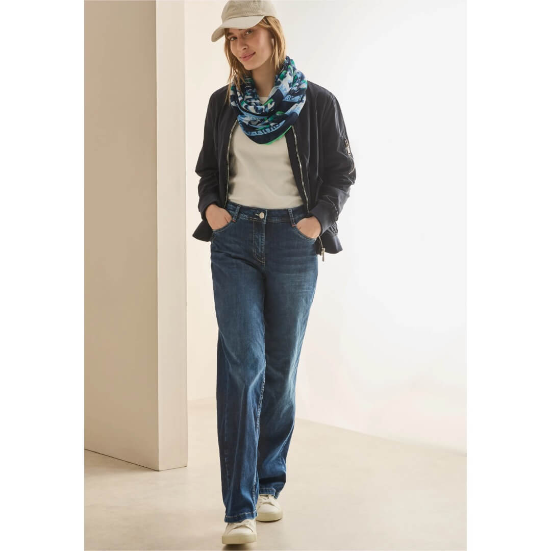 Cecil huivi kuosillinen, sininen - Moment.fi