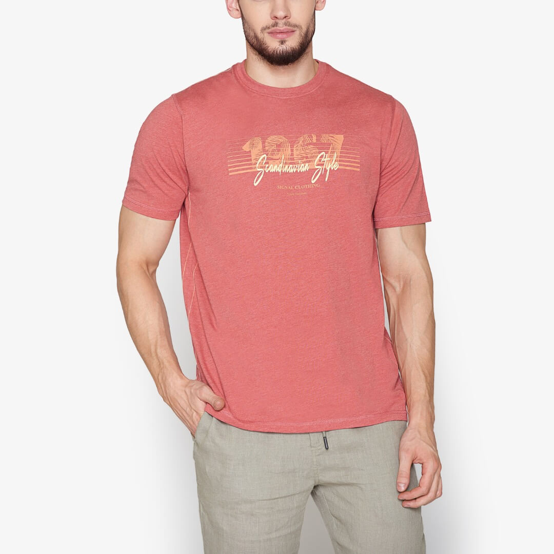 Signal t-paita printti, punainen - Moment.fi