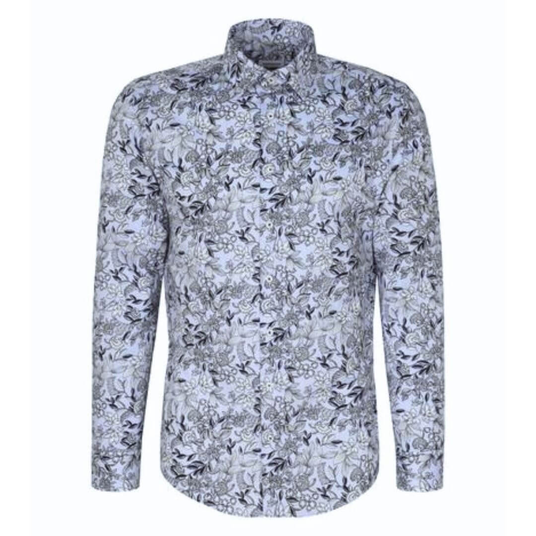 Seidensticker kuosipaita SLIM, vaaleansininen - Moment.fi