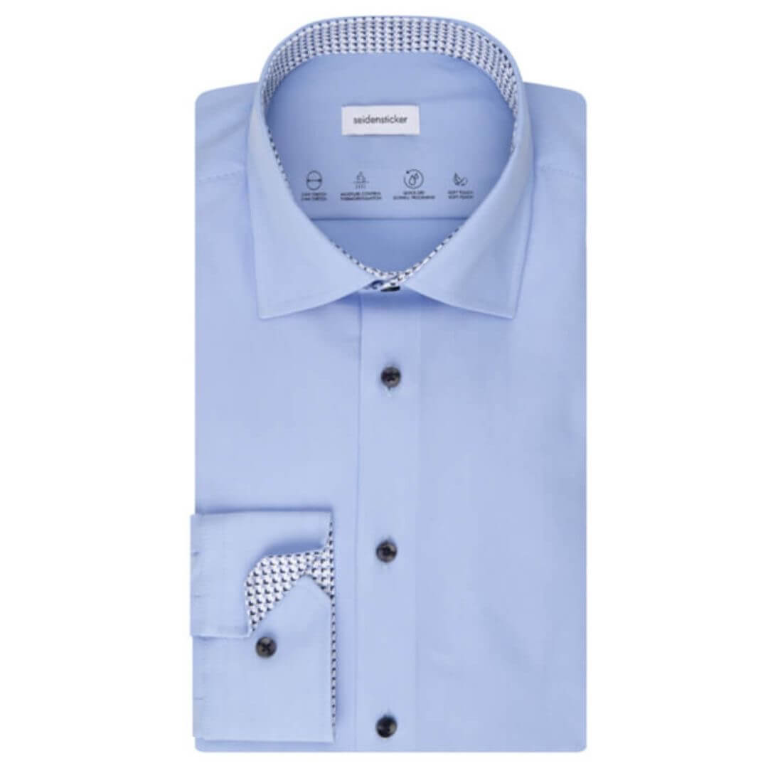 Seidensticker kauluspaita SLIM, vaaleansininen - Moment.fi