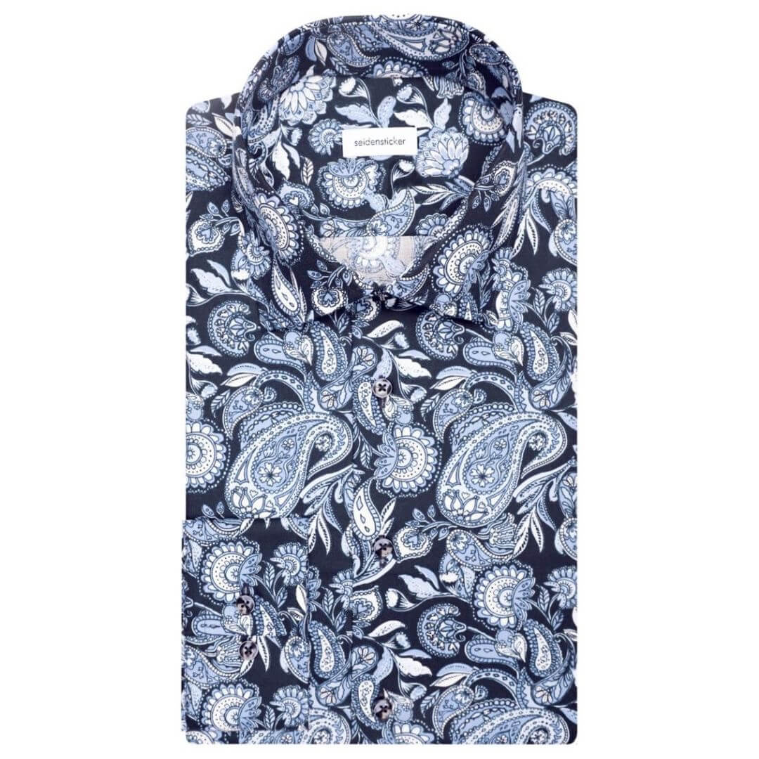 Seidensticker kuosipaita SLIM, tummansininen - Moment.fi