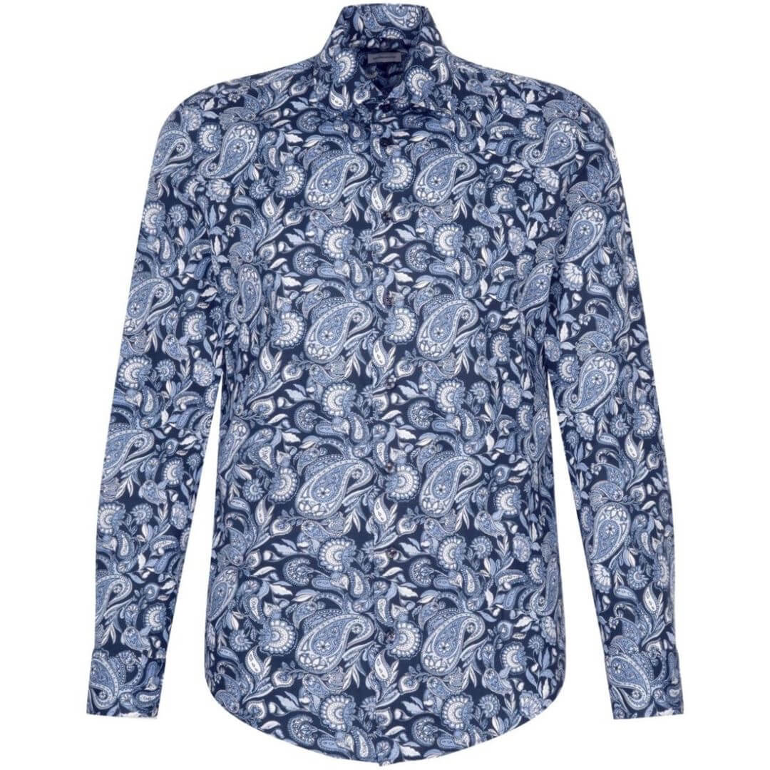 Seidensticker kuosipaita SLIM, tummansininen - Moment.fi