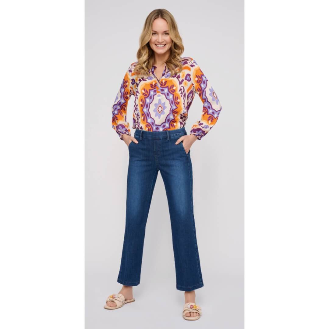 Anna Montana farkku leveä, keskisininen - Moment.fi