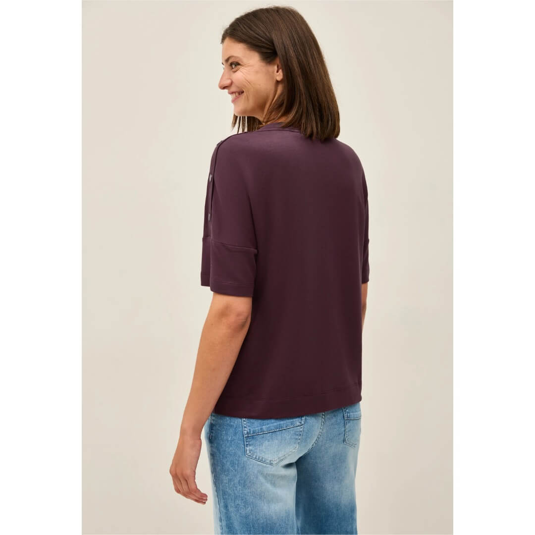 Cecil t-paita napit, viininpunainen - Moment.fi