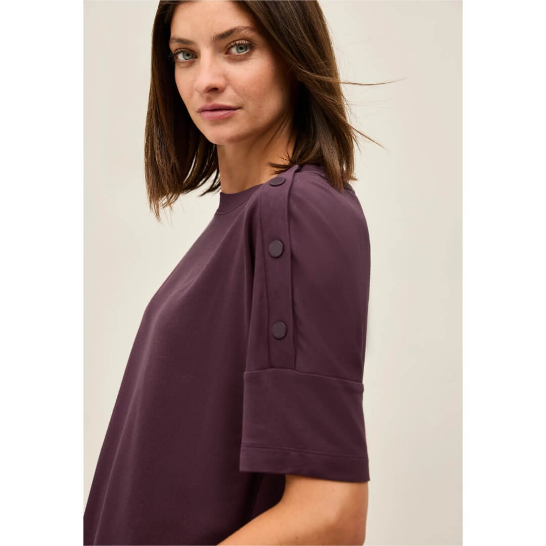 Cecil t-paita napit, viininpunainen - Moment.fi