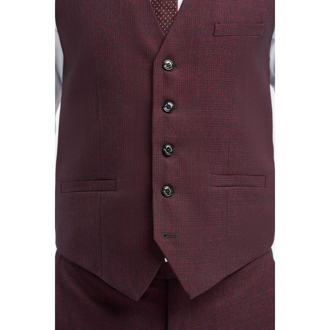 House of Cavani ruutuliivi, viininpunainen - Moment.fi