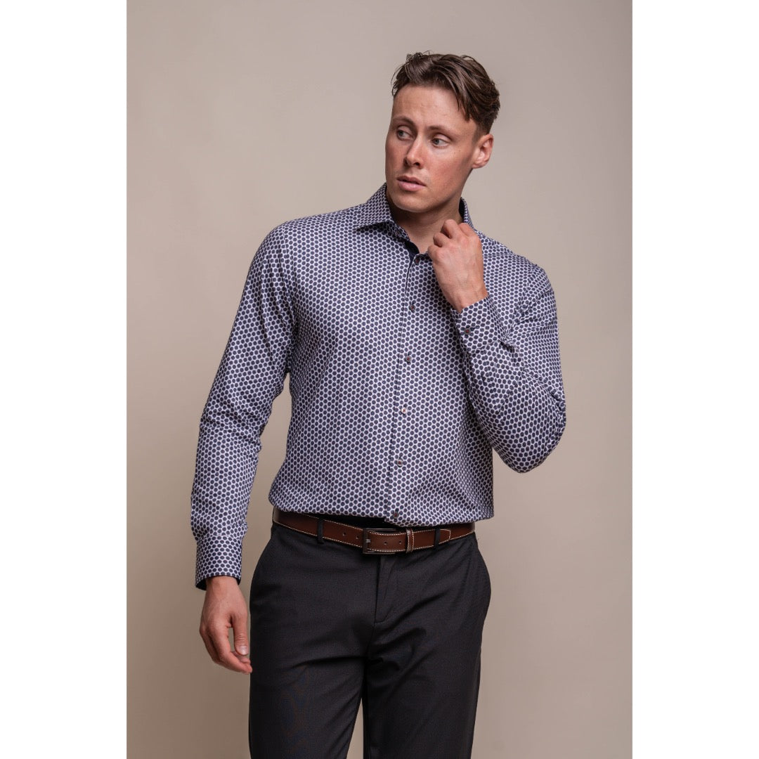 House of Cavani kuosipaita, sininen - Moment.fi