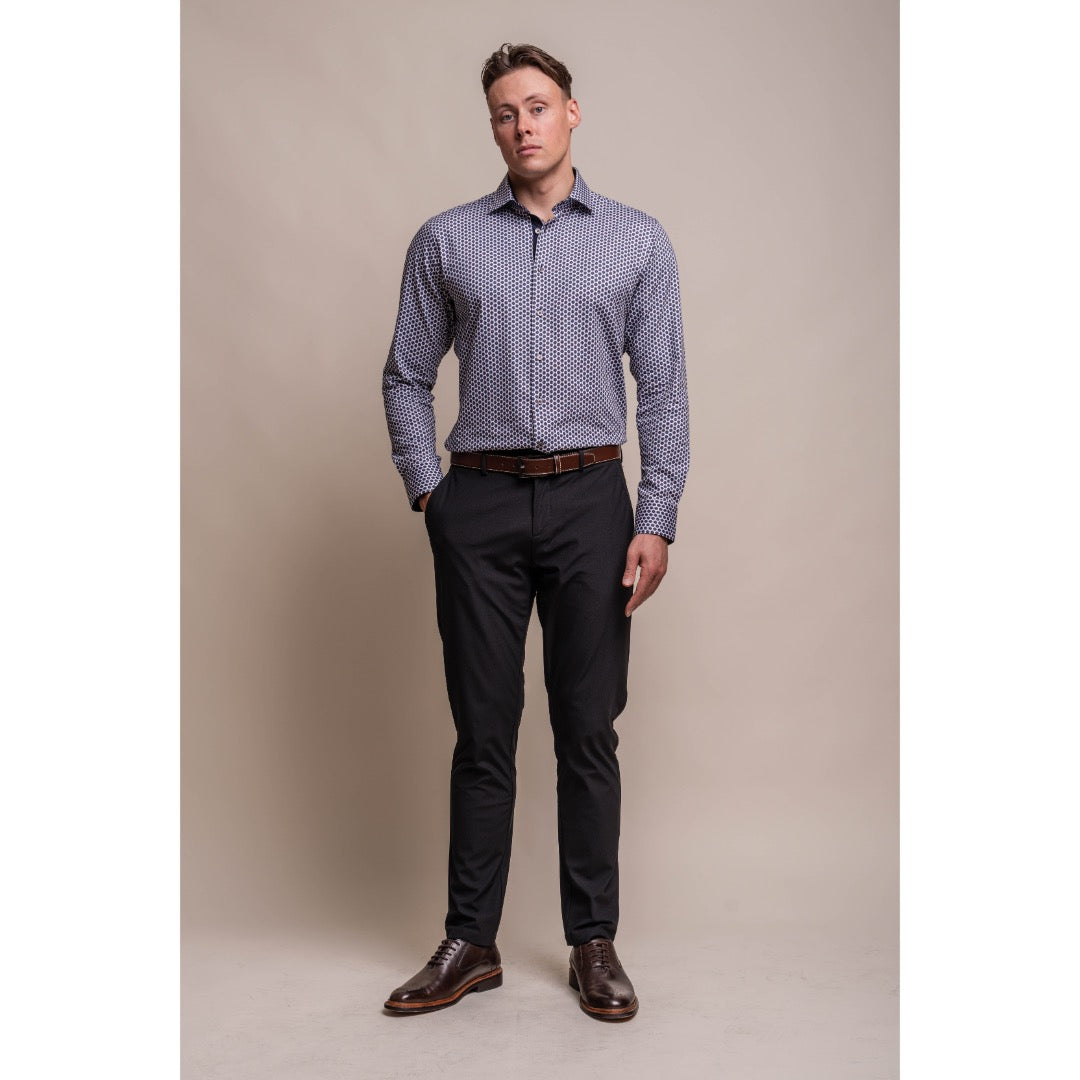 House of Cavani kuosipaita, sininen - Moment.fi