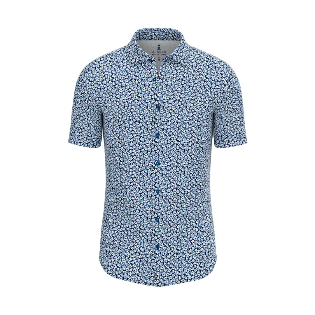 Desoto kuosipaita jersey 1/2, sininen - Moment.fi