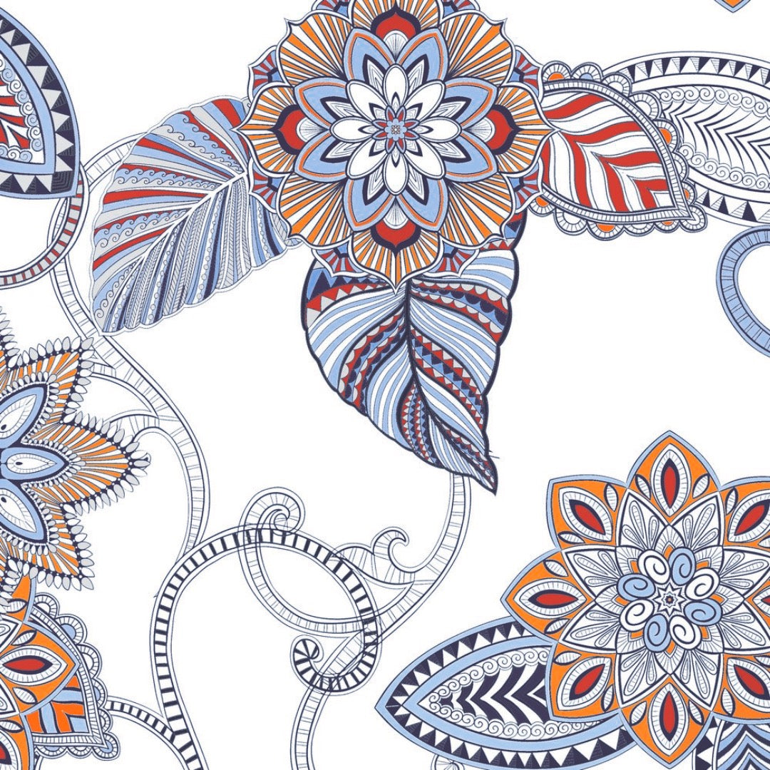 Desoto jerseypaita paisley 1/2, valkoinen - Moment.fi