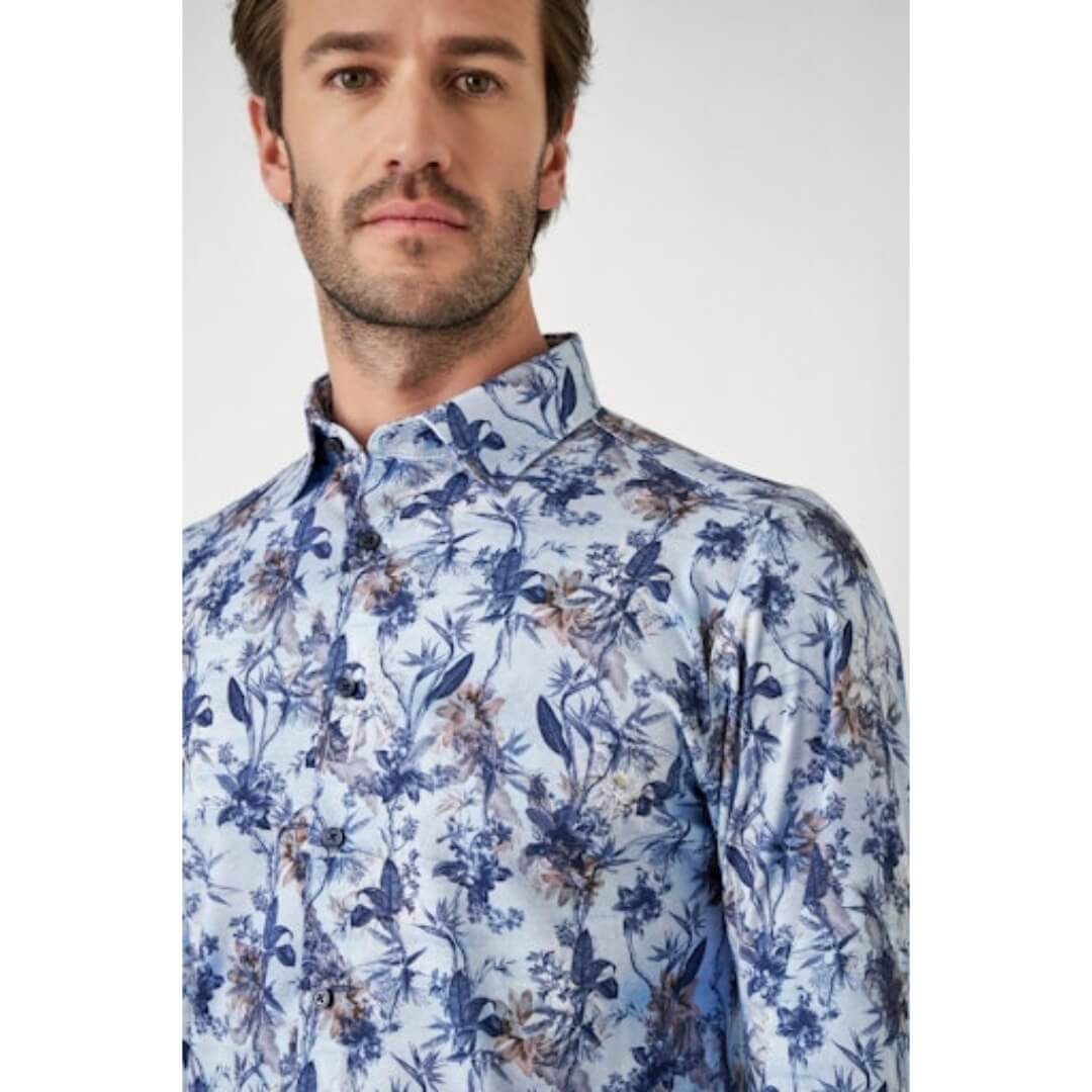 Desoto kukkakuosipaita, vaaleansininen - Moment.fi