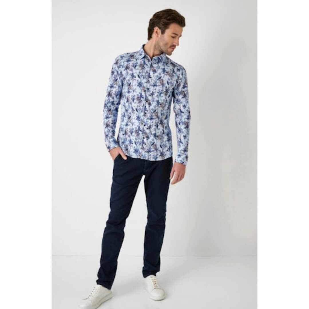 Desoto kukkakuosipaita, vaaleansininen - Moment.fi